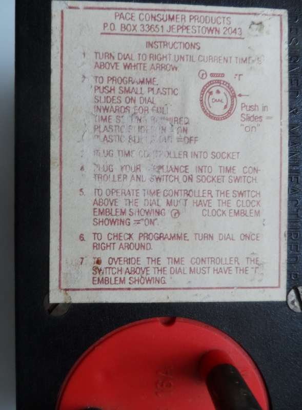 ANALOG PLUG IN TIMER  PACE TIME SENTRY `1`, plug in time controller
