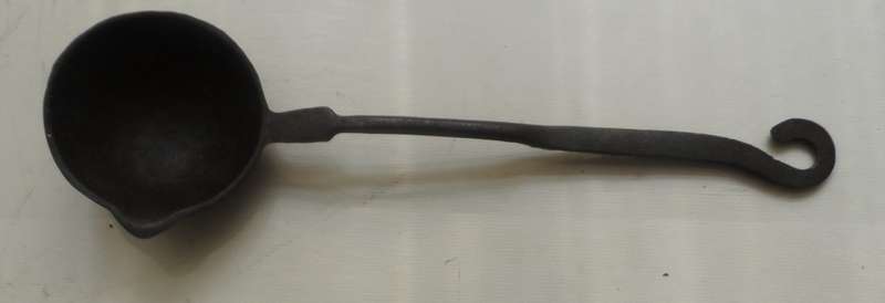 SOLID CAST IRON , `TENUATE `  LADLE , wall hook handle