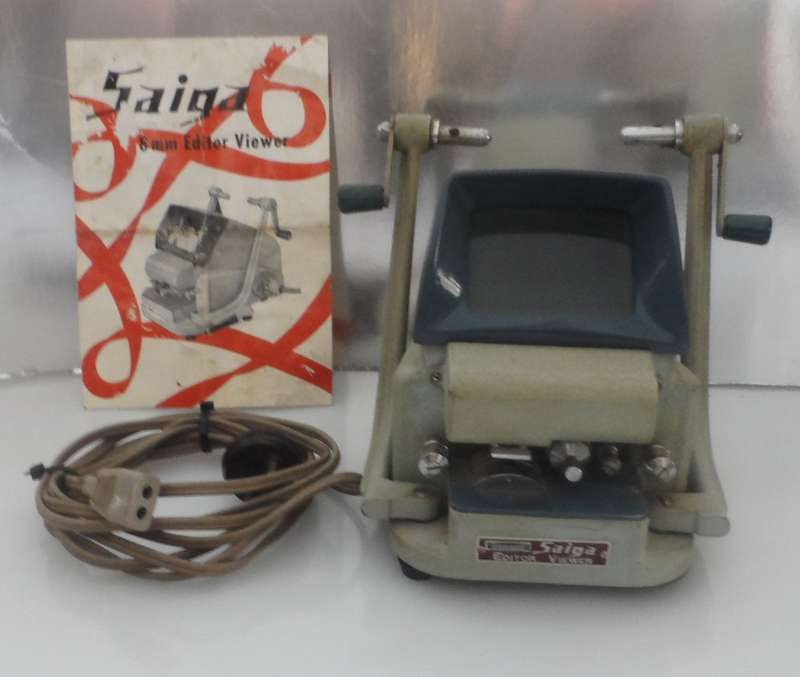 VINTAGE 1950, s SAIGA  8 mm FILM EDITOR  VIEWER  with manual