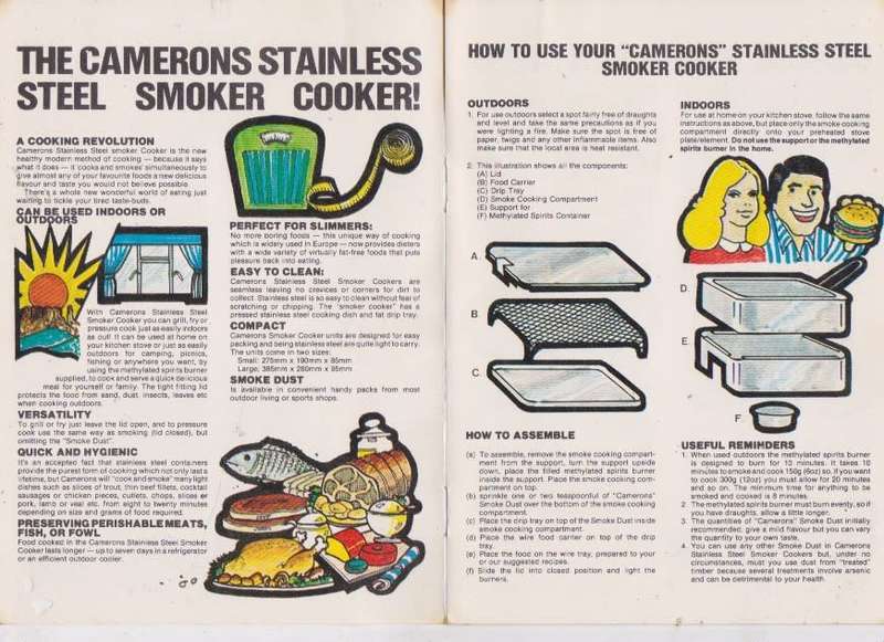 CAMERONS  STAINLESS STEEL  SMOKER BOX MADE IN S.A by CAMERONS , PREVIOUSLY  OWNED , WITH MANUAL