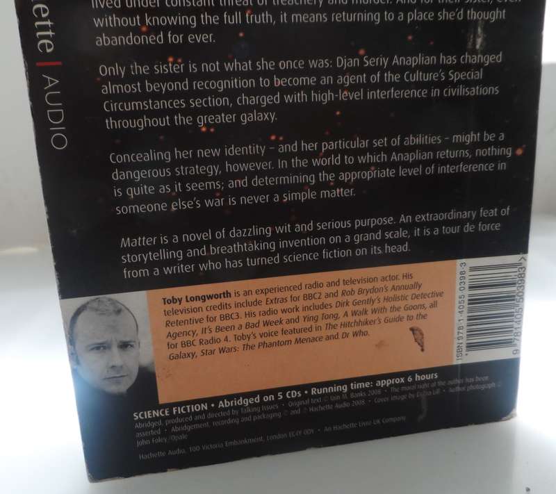 Iain Banks  `MATTER  ` 5 cd,s audio book , box set in the: Culture Series