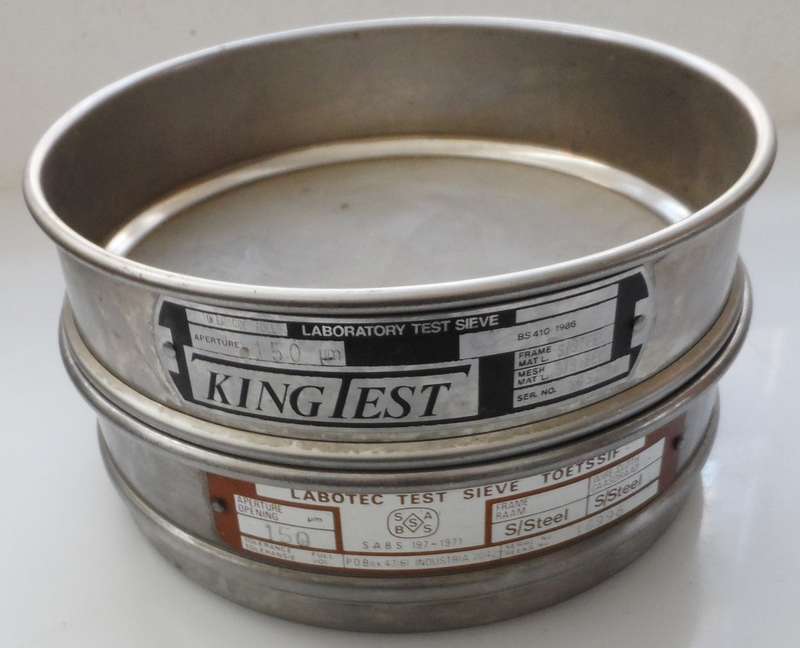 LABORATORY TEST SIEVES ,1 x LABOTEC, & 1 x KINGTEST , 200mm / 8ins diam. 50 mm /2 ins depth
