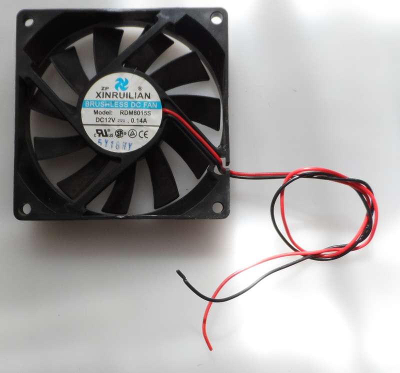 XINRUILIAN BRUSHLESS P C CHASSIS COOLING FAN , DG 12V , .14 amp. ( 80mm x 80mm x 15 mm )