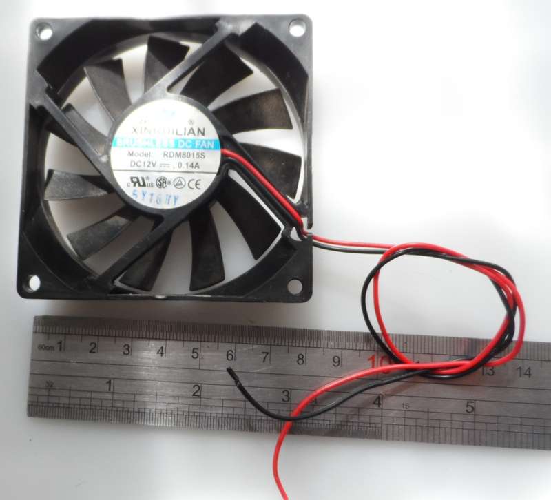 XINRUILIAN BRUSHLESS P C CHASSIS COOLING FAN , DG 12V , .14 amp. ( 80mm x 80mm x 15 mm )