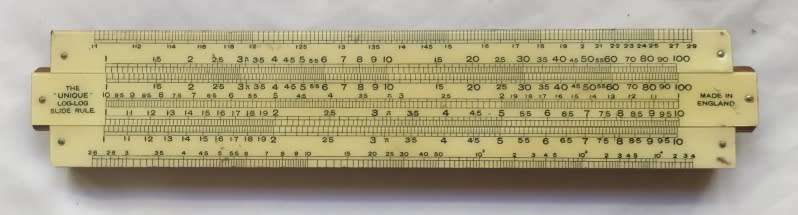 SLIDE RULE  THE `UNIQUE`  LOG TO LOG SLIDE RULE