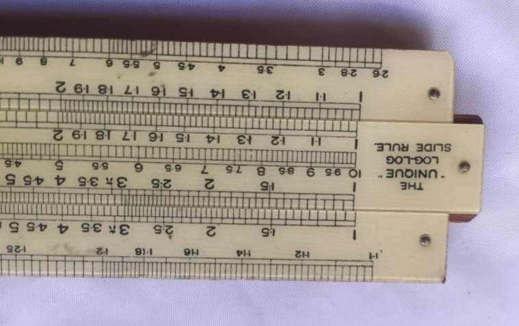 SLIDE RULE  THE `UNIQUE`  LOG TO LOG SLIDE RULE