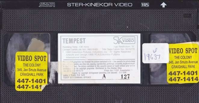 V.H.S VINTAGE 1982 VIDEO IN CASE  ` TEMPEST `