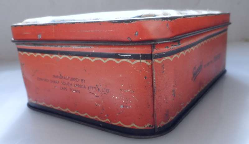 VINTAGE, COLLECTIBLE,  SHARPS LIDDED ,TOFFEE TIN , 1 lb. nett