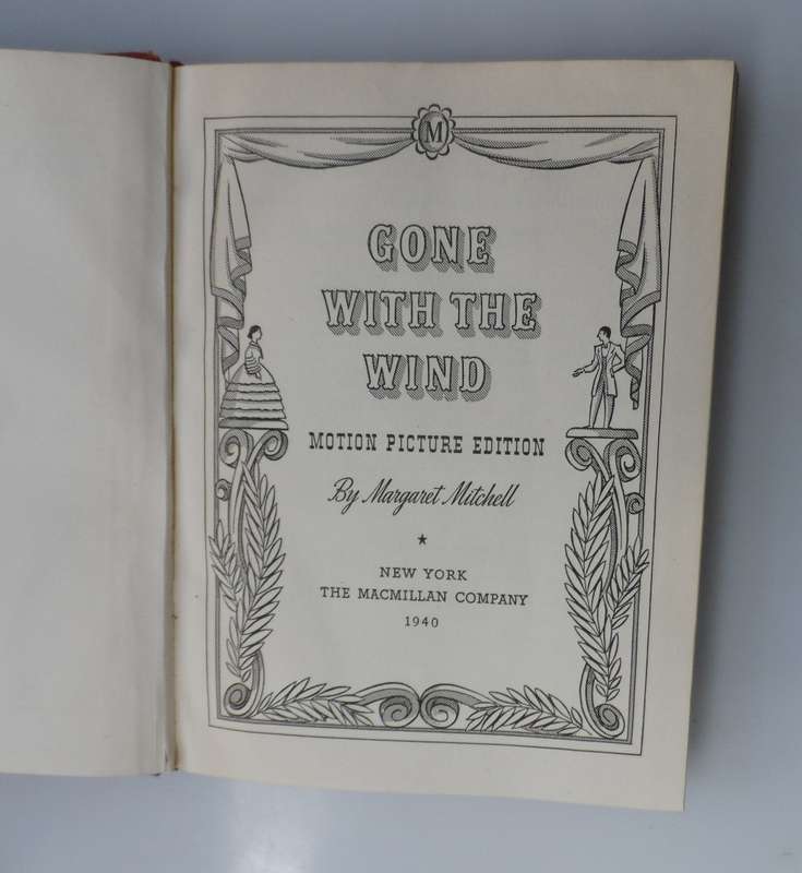 Gone With The Wind by Margaret Mitchell 1940  - MOTION PICTURE EDITION-rare collectible film edition