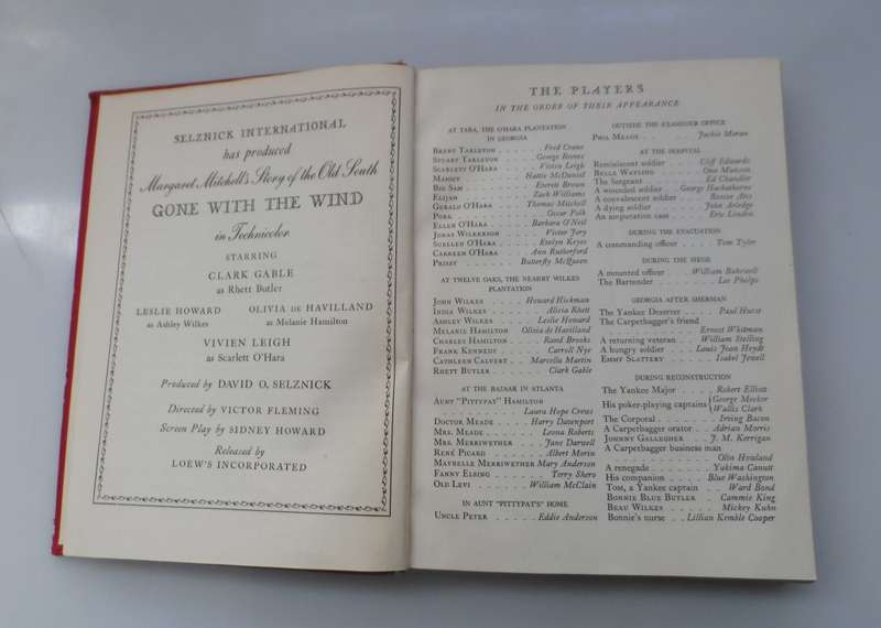 Gone With The Wind by Margaret Mitchell 1940  - MOTION PICTURE EDITION-rare collectible film edition