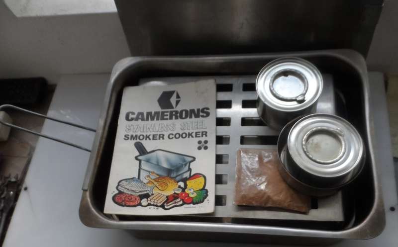CAMERONS  STAINLESS STEEL  SMOKER BOX MADE IN S.A by CAMERONS , PREVIOUSLY  OWNED , WITH MANUAL