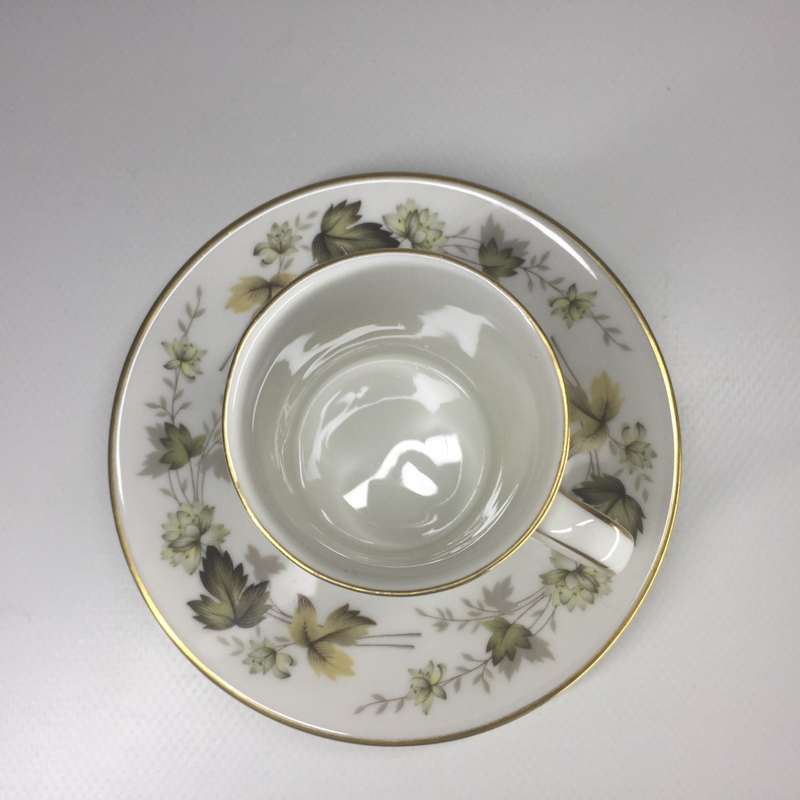 ROYAL DOULTON VINTAGE ENGLISH TRANSPARENT CHINA DEMI TASSE / ESPRESSO DUO  TC1019     ` LARCHMONT `