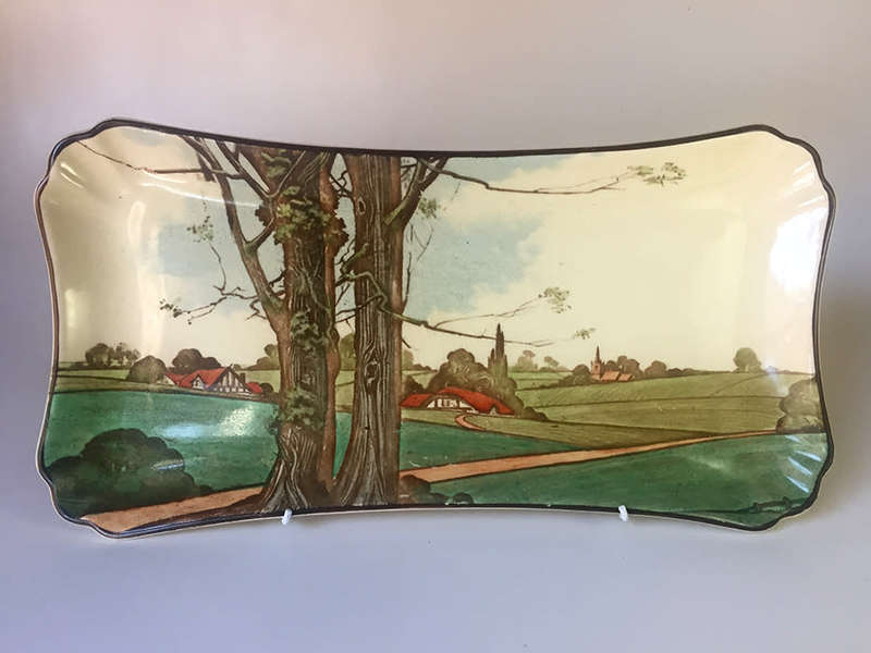 ROYAL DOULTON VINTAGE ENGLISH  PORCELAIN ,RECTANGULAR PLATTER ` WOODLAND SERIES D5815 `