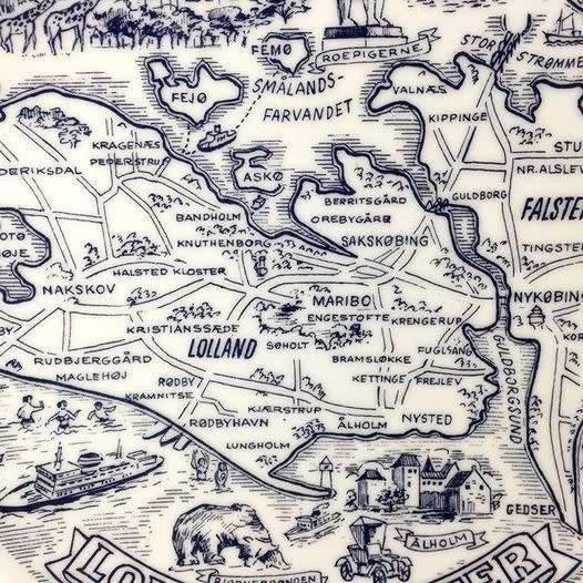 KRONE PORCELAIN DISPLAY / WALL PLATE , 'LOLLAND FALSTER' Copenhagen Denmark