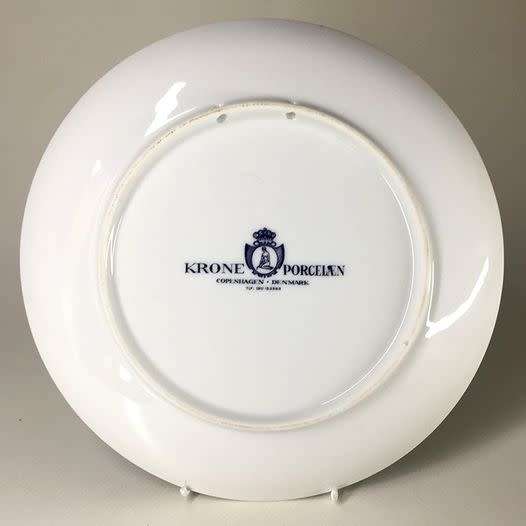 KRONE PORCELAIN DISPLAY / WALL PLATE , 'LOLLAND FALSTER' Copenhagen Denmark