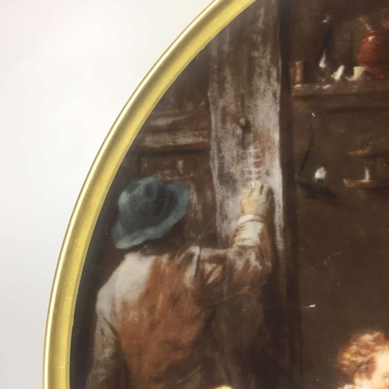 HUGUENOT ROYALE , WALL PLATE / CABINET DISPLAY PLATE  'Game At Cards ' David Teniers 1610-1690