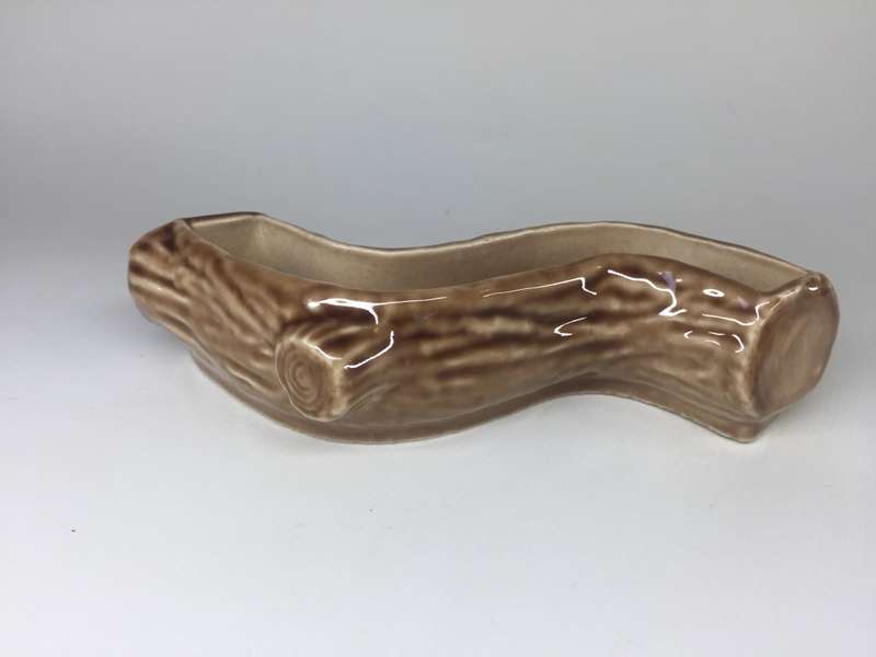 WADE   ENGLAND LOG SHAPED PORCELAIN , POSY, SHORT - STEMMED FLOWER, TABLE TOP, TROUGH DISH / VASE