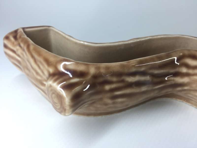 WADE   ENGLAND LOG SHAPED PORCELAIN , POSY, SHORT - STEMMED FLOWER, TABLE TOP, TROUGH DISH / VASE