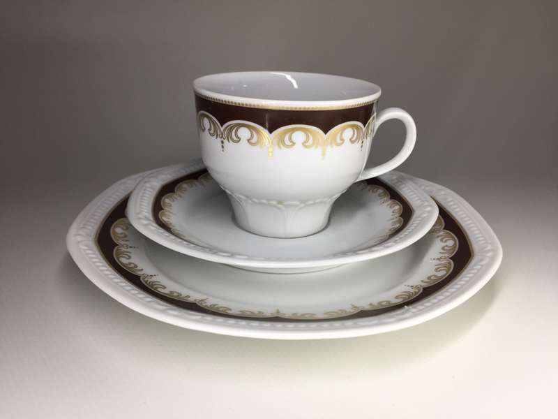 MITTERTEICH  BAVARIA , TRIOS  burgundy & gold design       set of three