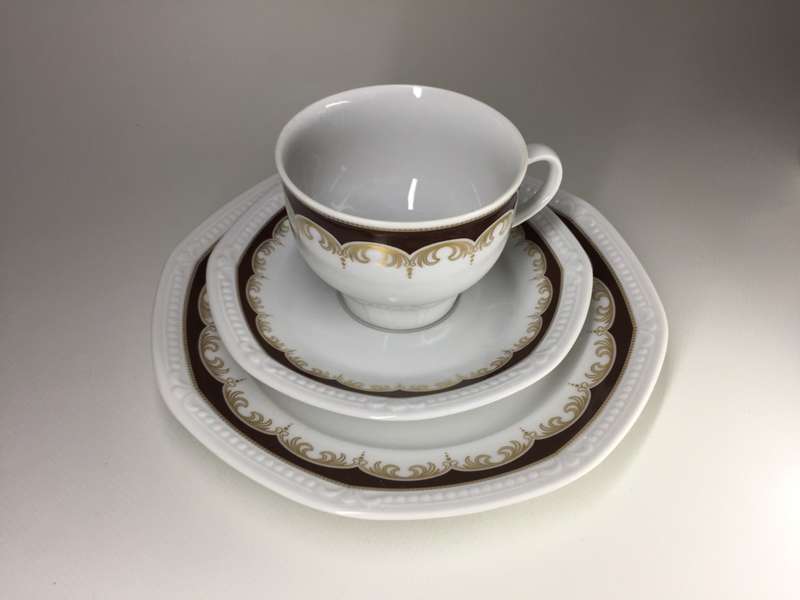 MITTERTEICH  BAVARIA , TRIOS  burgundy & gold design       set of three