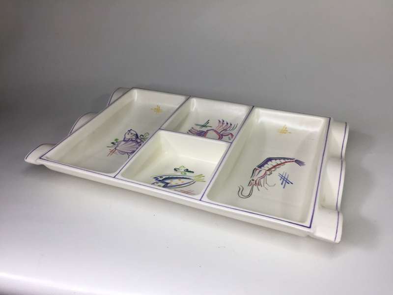 POOLE ENGLAND  - KUA mid 60's SEAFOOD PLATTER , SCALLOPED RIM , SERVING PLATE