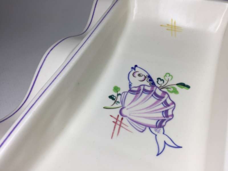 POOLE ENGLAND  - KUA mid 60's SEAFOOD PLATTER , SCALLOPED RIM , SERVING PLATE