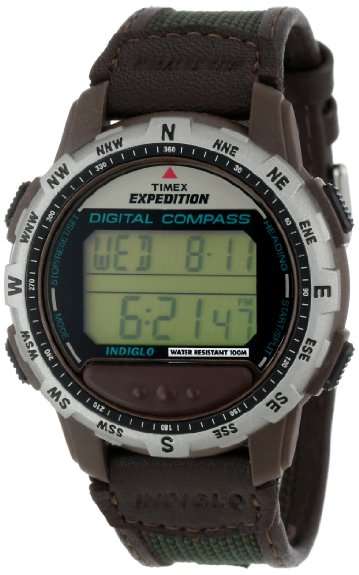 Timex Expedition Digital Compass Leather and Nylon Strap Watch