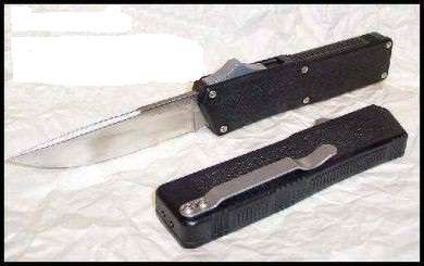 Lightening D/A OTF Automatic Knife Black (3.25" Satin), Plain Blade