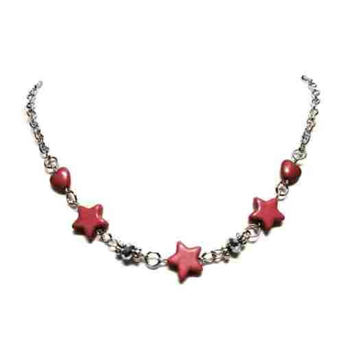 CLOSE DOWN SALE ! Necklace sor sale -NEW- with Howlite Elements Stars and hearts - Crystals