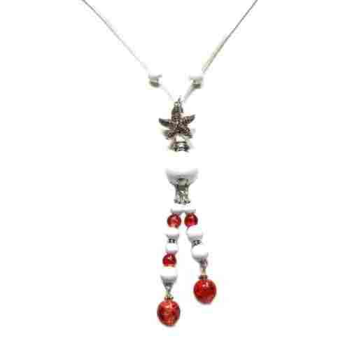 Necklace, European style - Necklace long, wooden and glass Necklace