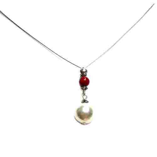 Necklace, European style Necklace, Nacre cultured pearls and Corall Necklace