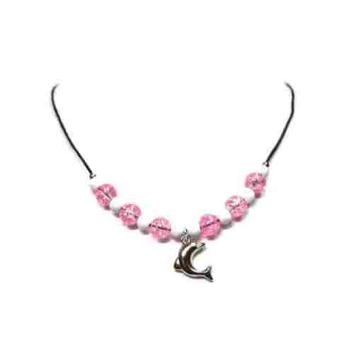 CLOSE DOWN SALE ! Wooden - glass Necklace -NEW- with Dolphin for kids