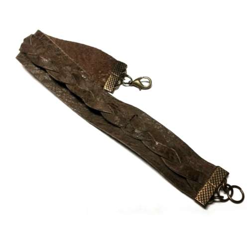 Bracelet, genuine ostrich leather Bracelet for Men 21cm