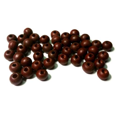 Beads / Wooden Beads / 6mm / dark red brown Beads / Price p. 100 pcs / Beads for crafting