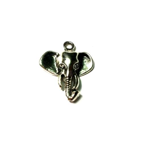 Pendant / Nickel free Metal / Elephant / 20mm x 25mm / Price p. 1pc / for crafting