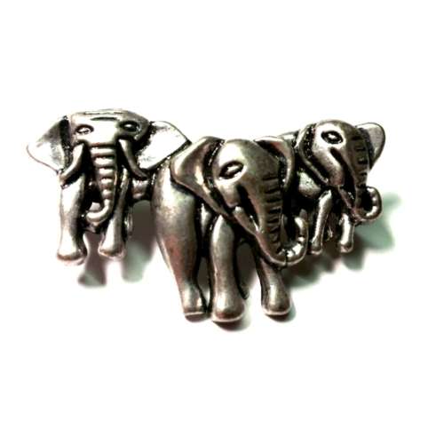 Pendant / Nickel free Metal / Elephant Group / 44mm x 25mm / Price p. 1pc / for crafting
