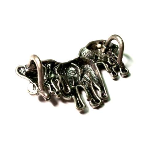 Pendant / Nickel free Metal / Elephant Group / 44mm x 25mm / Price p. 1pc / for crafting
