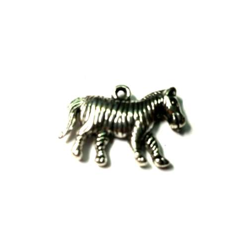 Pendant / Nickel free Metal / Zebra / 22mm x 15mm / full body / Price p. 1pc / for crafting