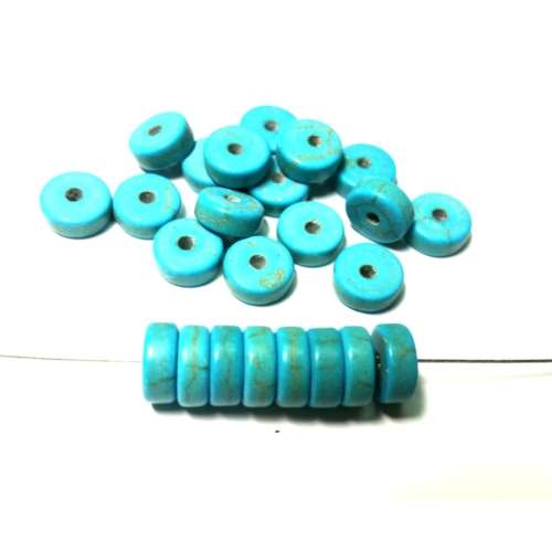 10pcs Howlite Beads disks 8mm x 3mm