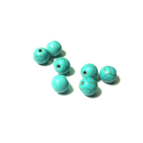 Beads Stone -19pcs -Howlite Beads 6mm turquoise Beads  for jewellery crafting
