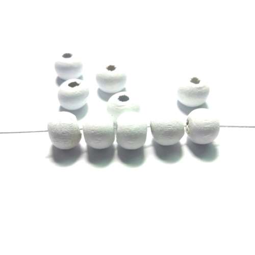 Beads / Wood Beads - matt white  +/-285pcs - 8mm / Beads for crafting