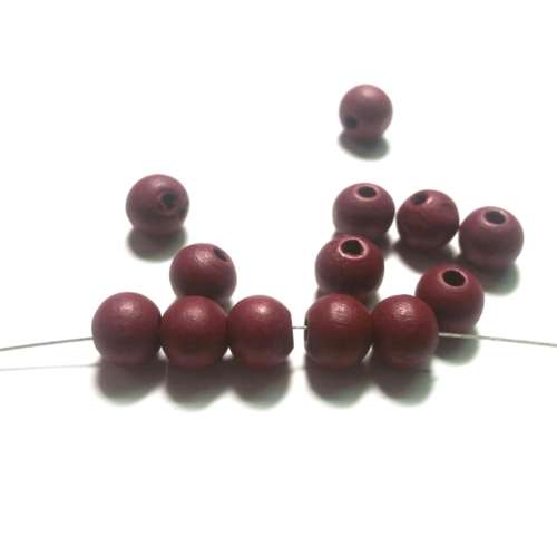 Beads / Wooden Beads  8mm  dark red Beads- 40 pcs / Beads for crafting