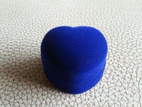 Storage Ring Jewellery Box Heart  king blue NEW