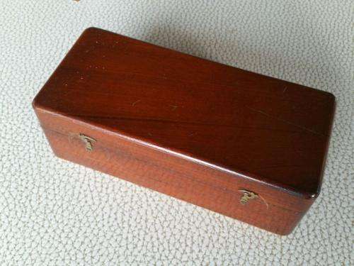 Antique Fork (Metal) and Holder (800 Silver) with wooden Box