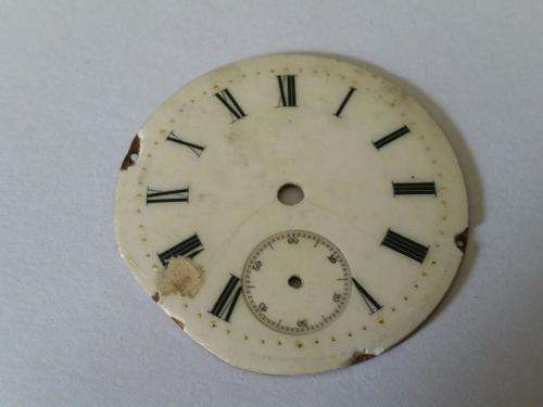 Antique Pocketwatch Dial  Enamel 41mm round -Watchmaker Treasures