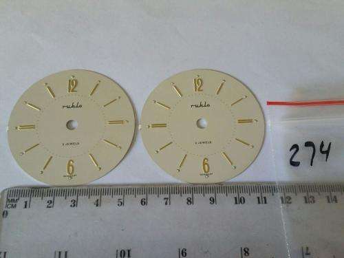 Watch parts- 2x Dial Ruhla 58mm -Watchmaker Treasures