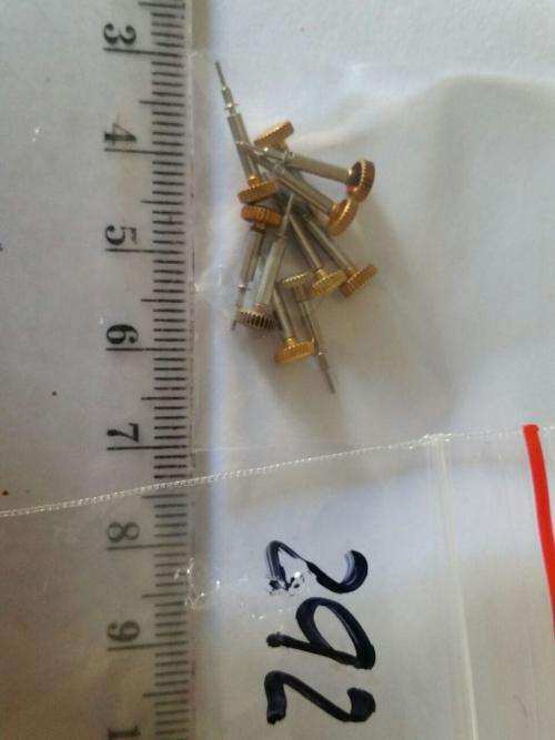 Watch parts- 10 small crowns with winding stems- different sizes -Watchmaker Treasures