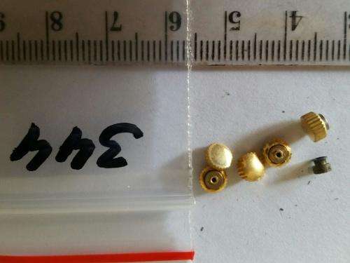 Watch parts - 5 crowns 4.8mm - gold plaque` Made in Germany - Watchmaker find your Treasure