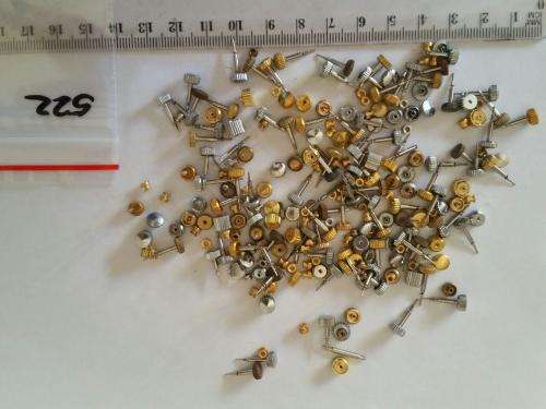 Watch parts- lot of Crowns -winding stems - dist. holder unsorted-new and used-Watchmaker Treasure