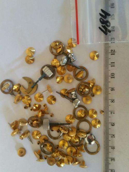 Watch parts- lot of Crowns and srews - unsorted-new -Watchmaker Treasure